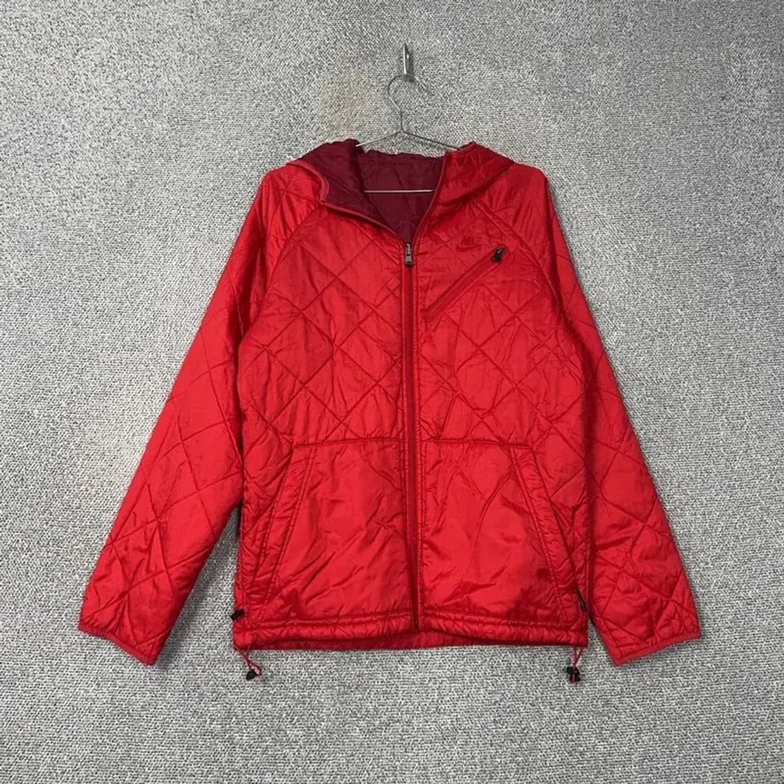 나이키 양면 레드 경량 패딩 후드 자켓 S 상품이미지1