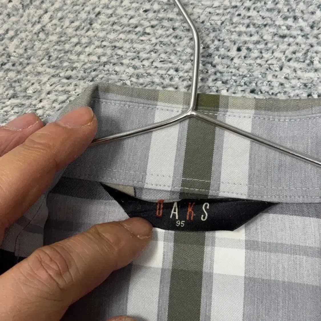 닥스 코튼 체크 라이트 그레이 셔츠 95 상품이미지3