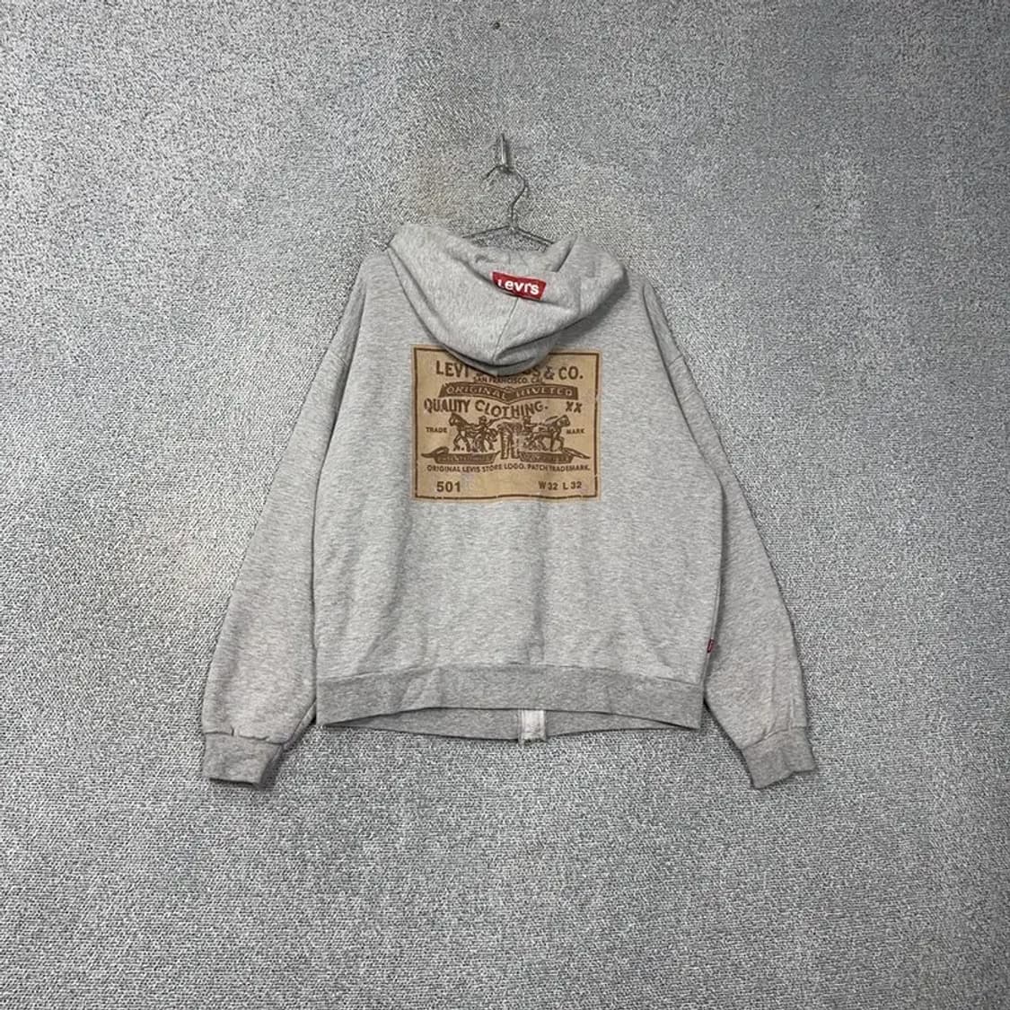 리바이스 백로고 라이트 그레이 후드집업 L 상품이미지2