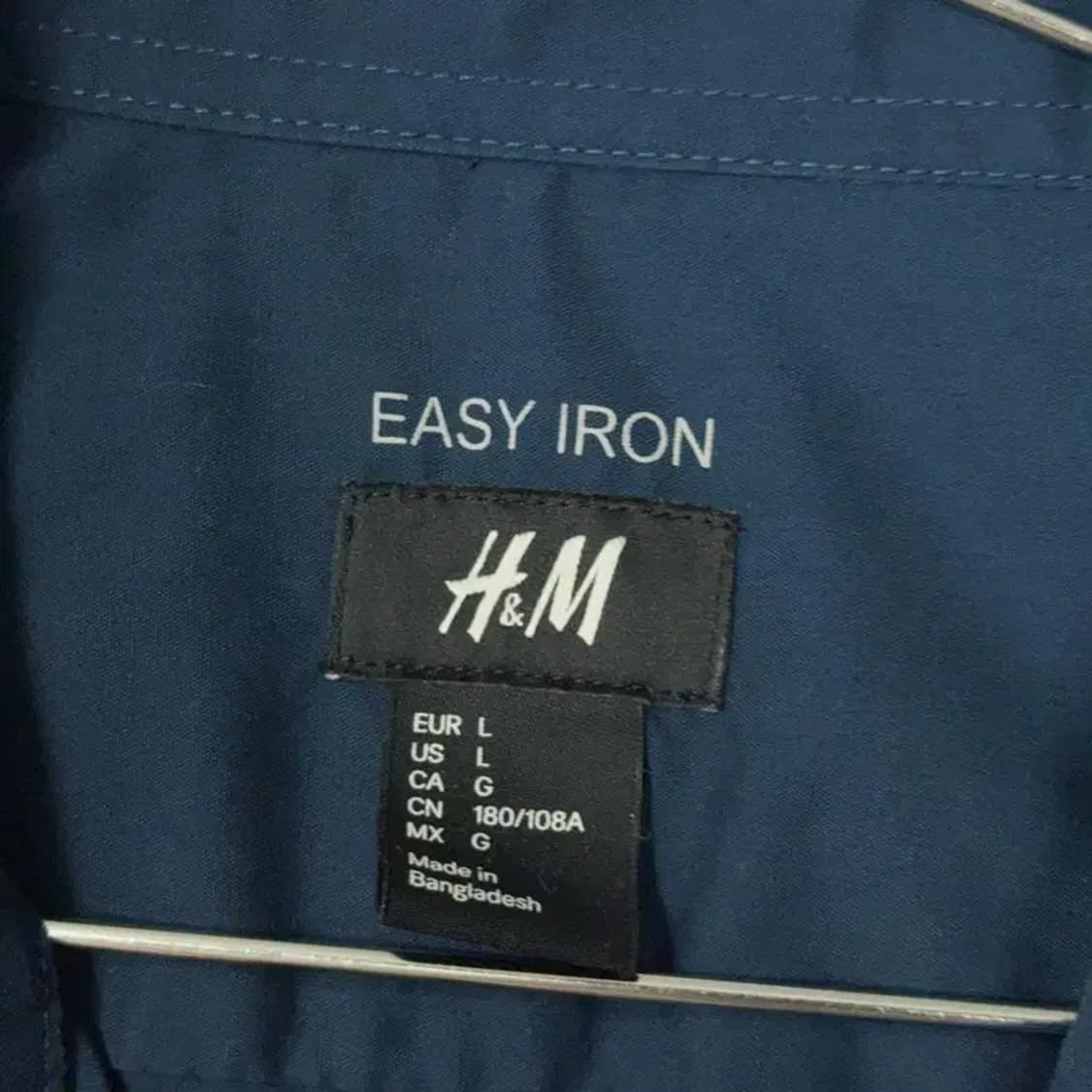 H&M 네이비 캐주얼 코튼 셔츠 L 상품이미지3