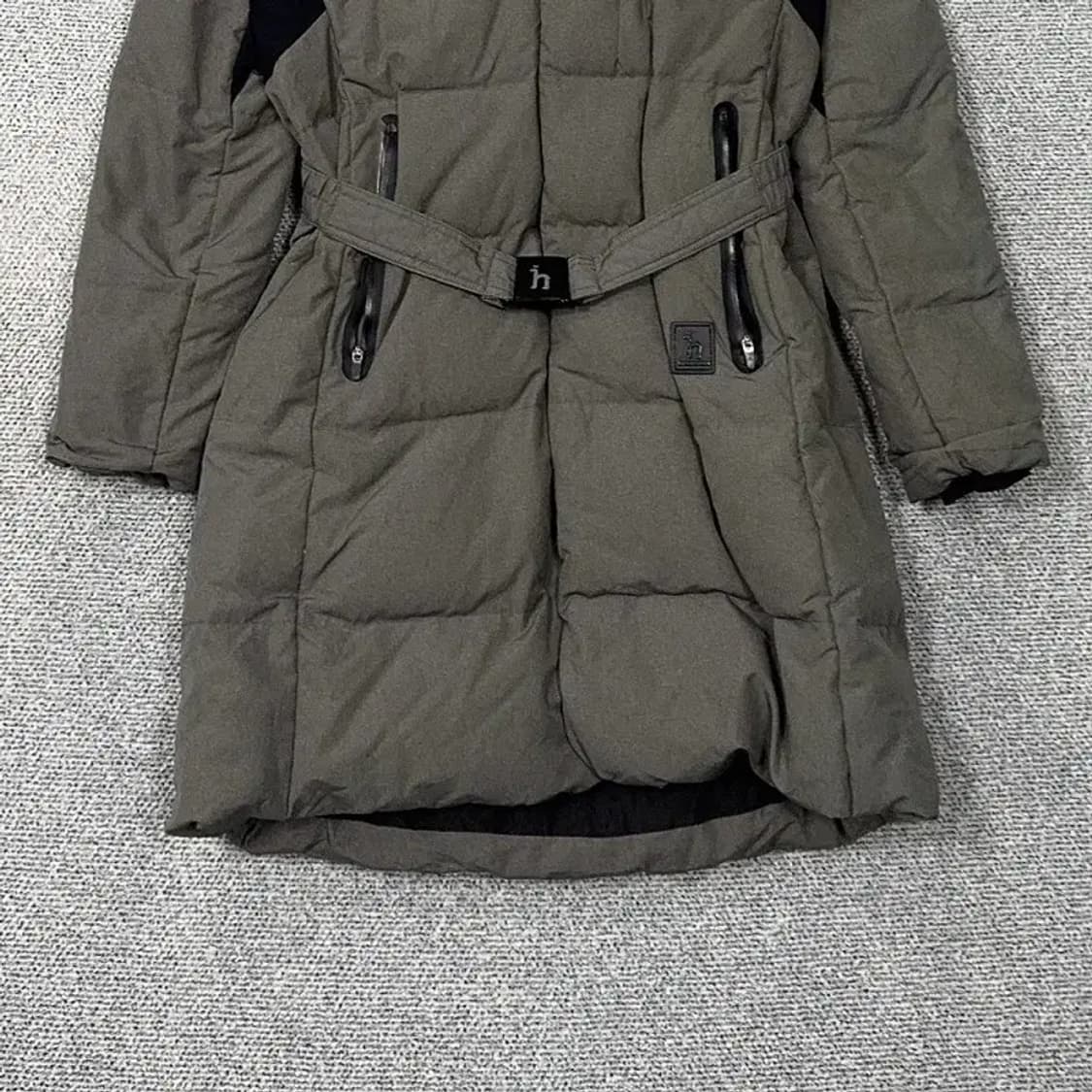 해지스 그레이 여성 클래식 벨티드 덕다운 롱패딩 점퍼 S 상품이미지4