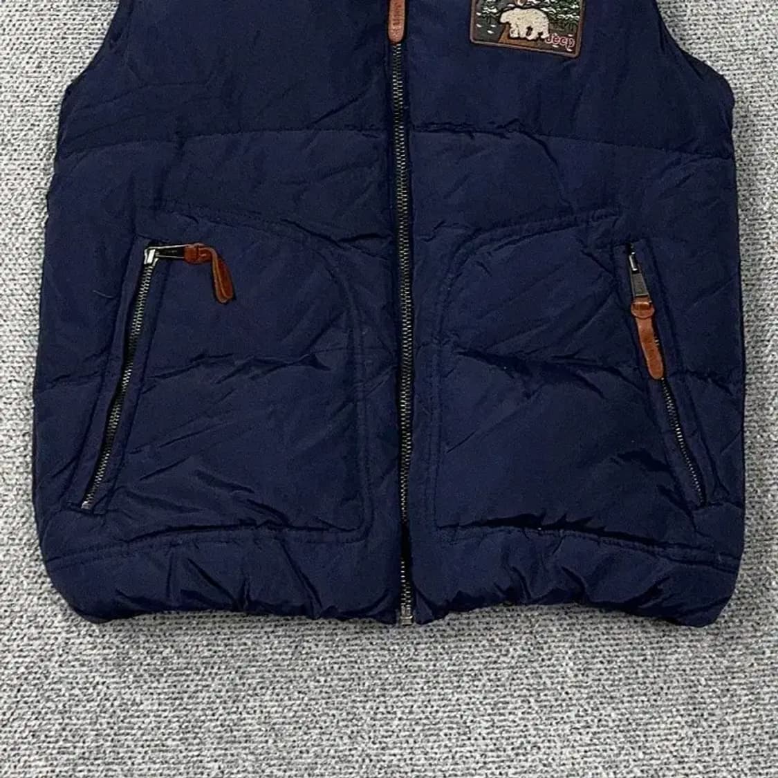 지프 패치로고 네이비 패딩 조끼 L 상품이미지4