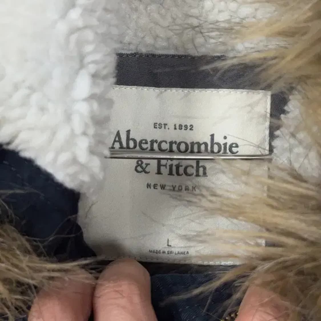 아베크롬비 네이비 야상 양털 자켓 L 상품이미지5