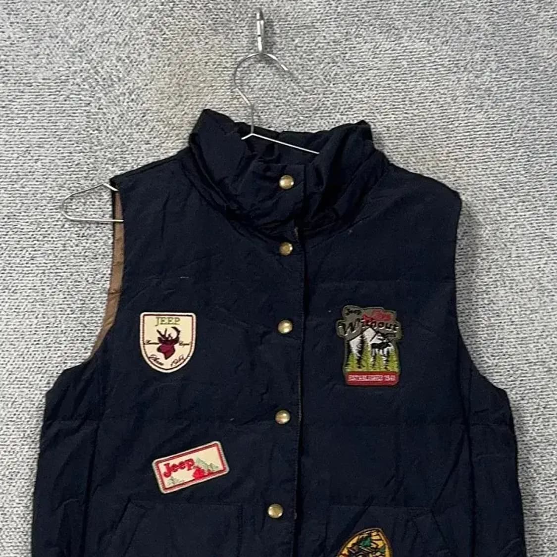 지프 패치 로고 네이비 패딩 조끼 M 상품이미지3