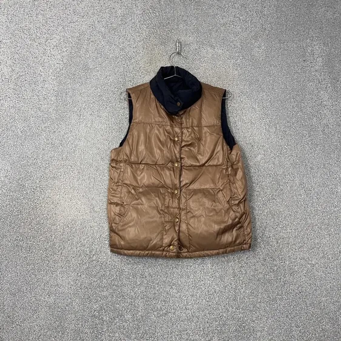 지프 패치 로고 네이비 패딩 조끼 M 상품이미지5