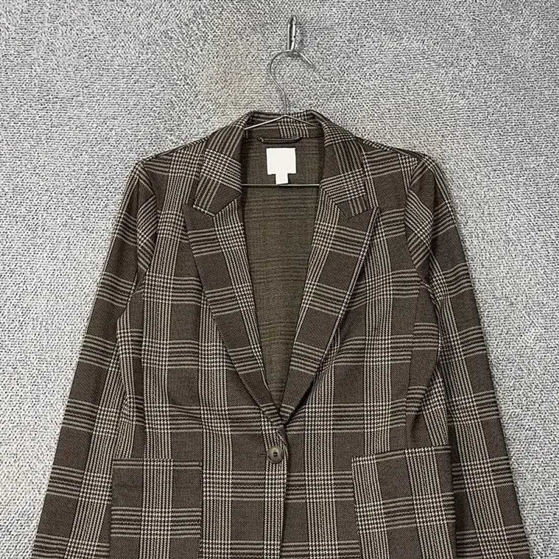 H&M 빈티지 체크 브라운 블레이저 155/88A 상품이미지3