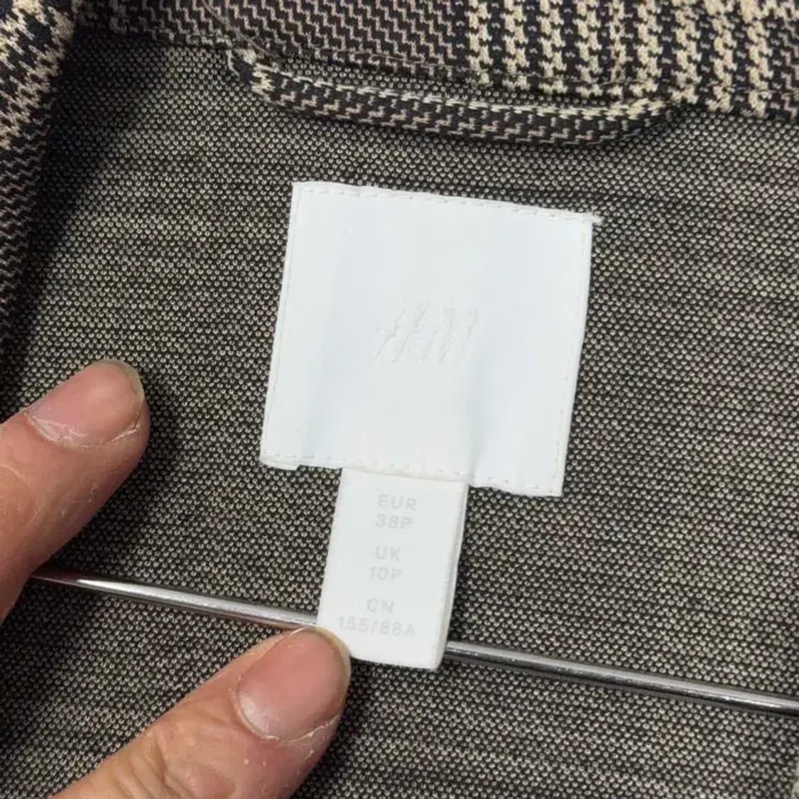 H&M 빈티지 체크 브라운 블레이저 155/88A 상품이미지5