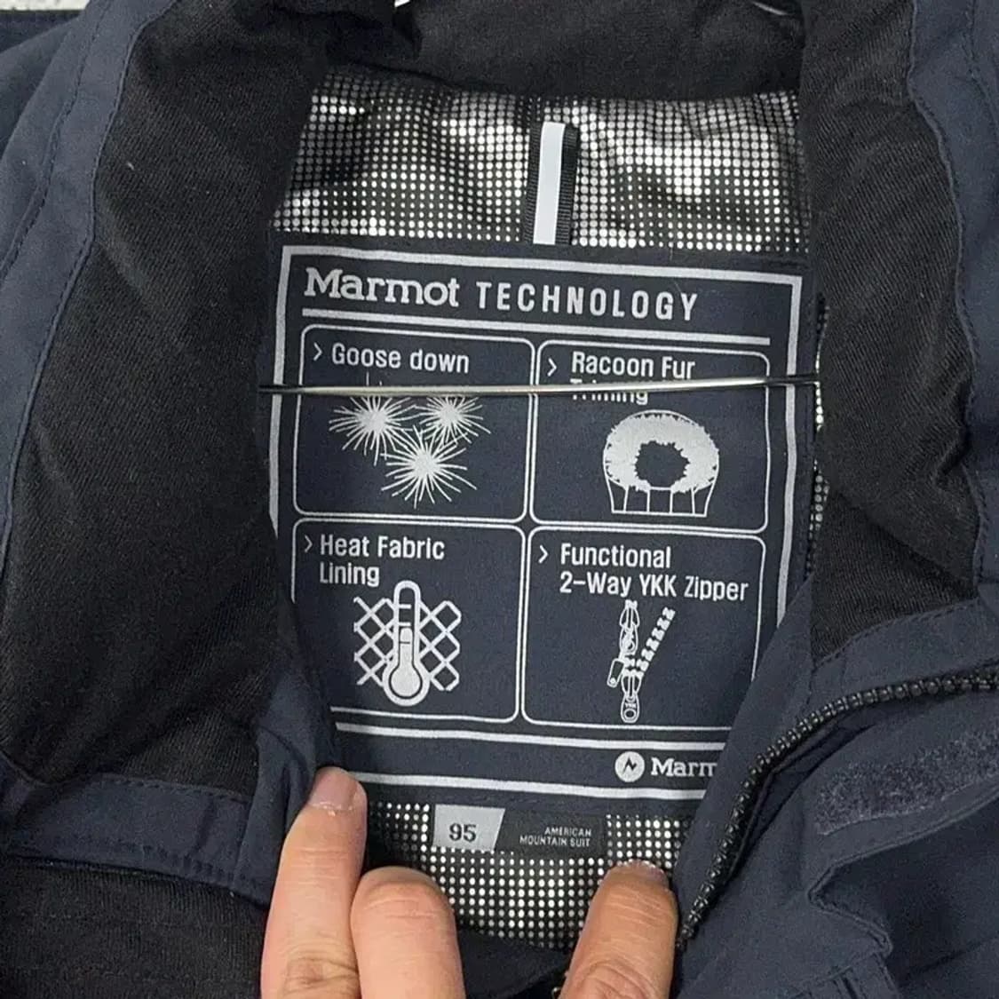 마모트 네이비 구스다운 롱패딩 점퍼 95 상품이미지6