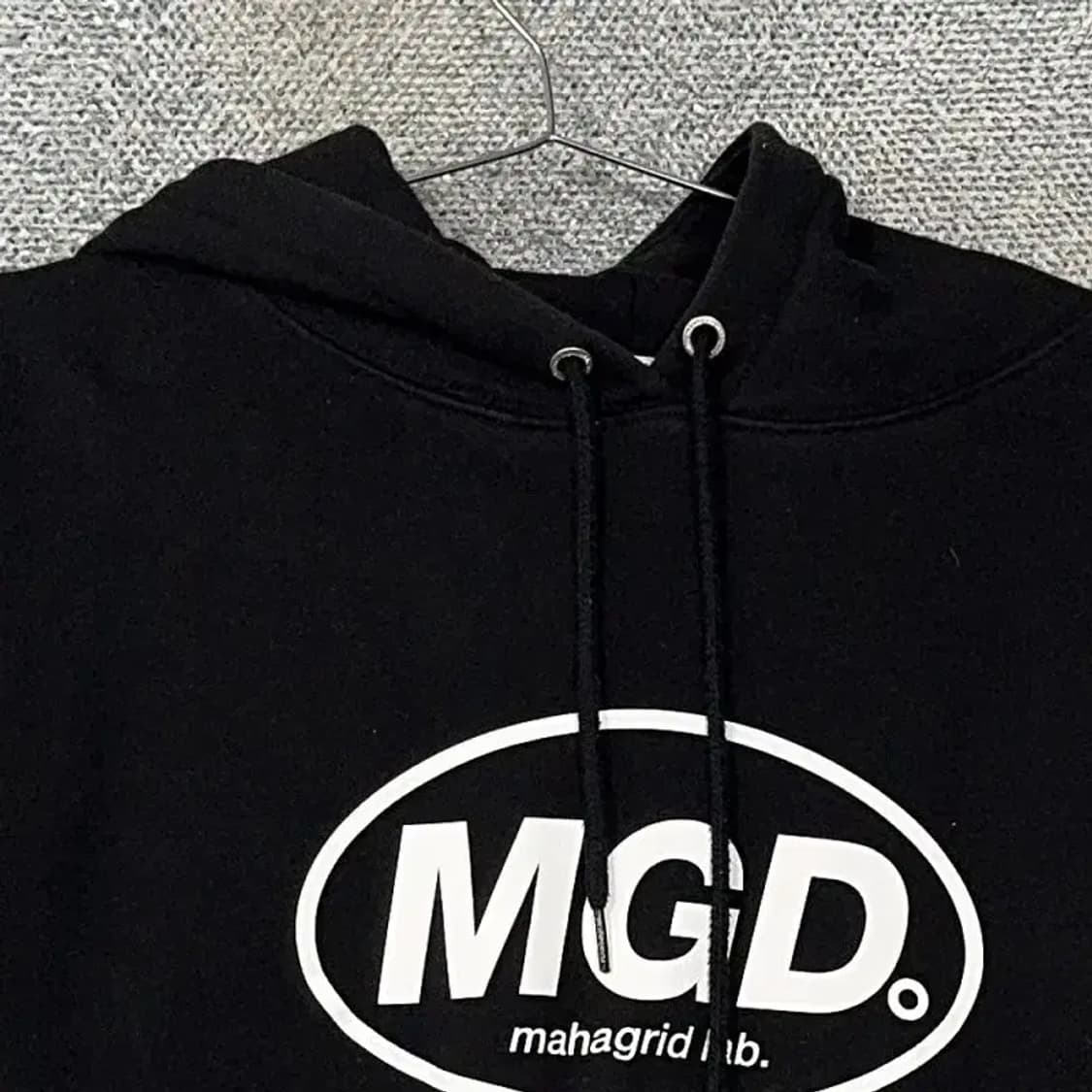 마하그리드 프린팅 로고 블랙 스웻 후드티 S 상품이미지3