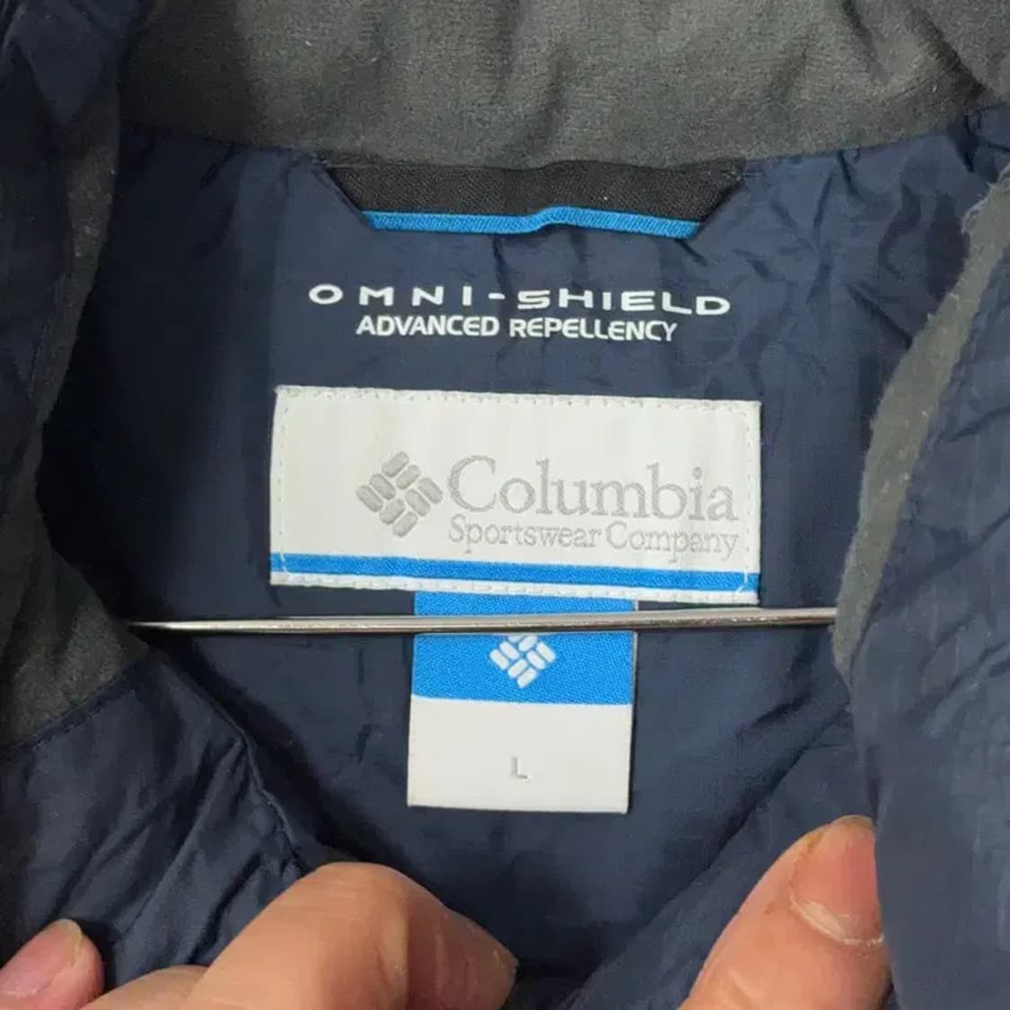 콜롬비아 구스다운 네이비 패딩 100 상품이미지3