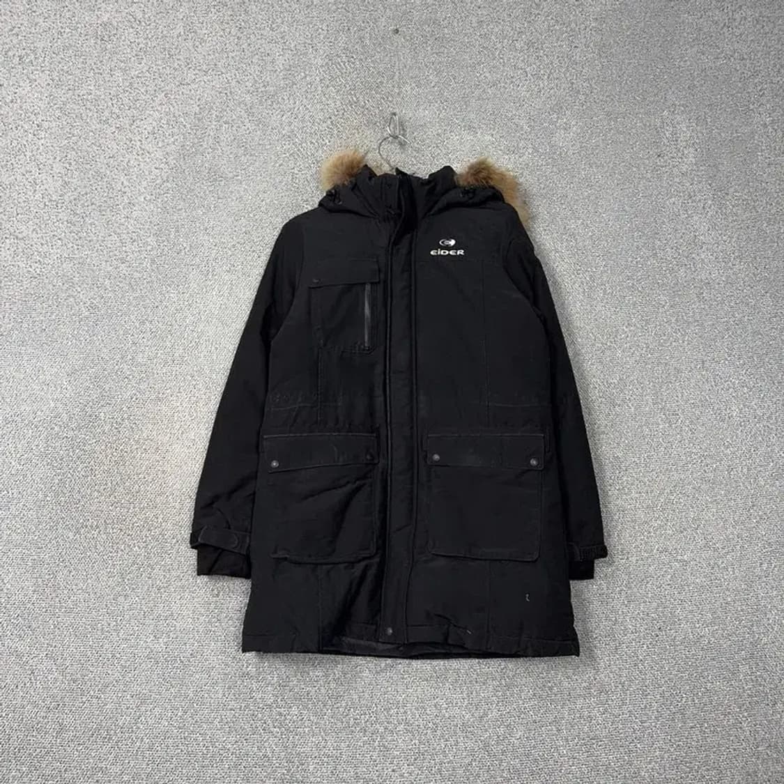 아이더 덕다운 블랙 퍼후드 패딩 M 상품이미지1