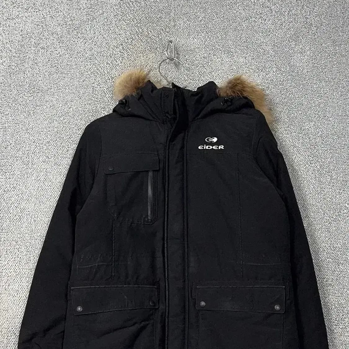 아이더 덕다운 블랙 퍼후드 패딩 M 상품이미지3