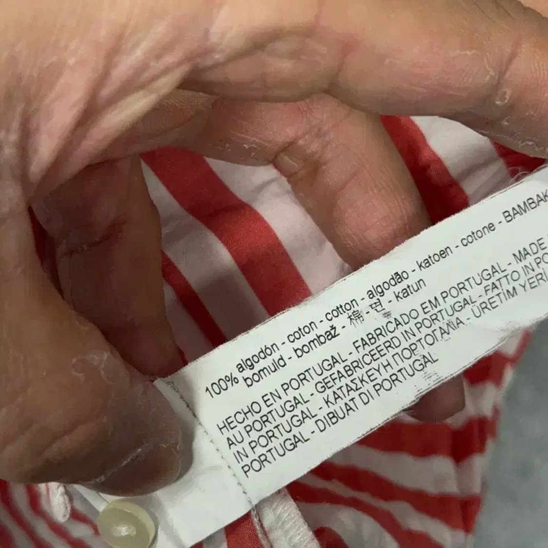 자라 스트라이프 코랄 셔츠 M 상품이미지5