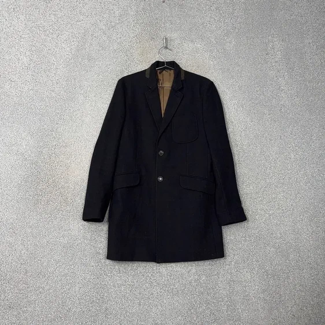 커스텀멜로우 남성 캐주얼 포켓 블랙 울 코트 100 상품이미지1