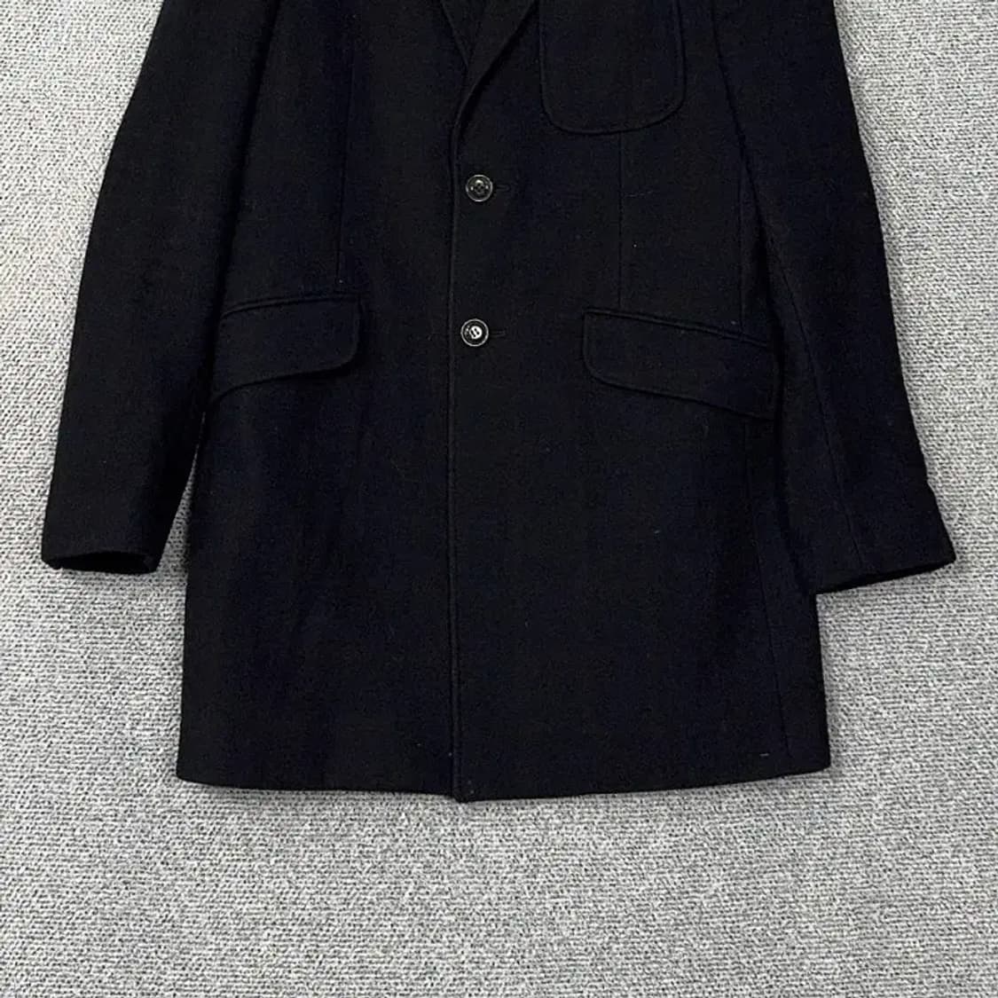 커스텀멜로우 남성 캐주얼 포켓 블랙 울 코트 100 상품이미지4