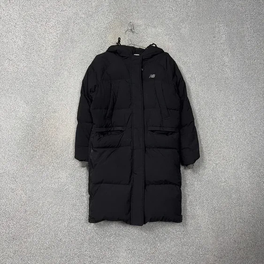 뉴발란스 로고 블랙 덕다운 롱패딩 S 상품이미지1