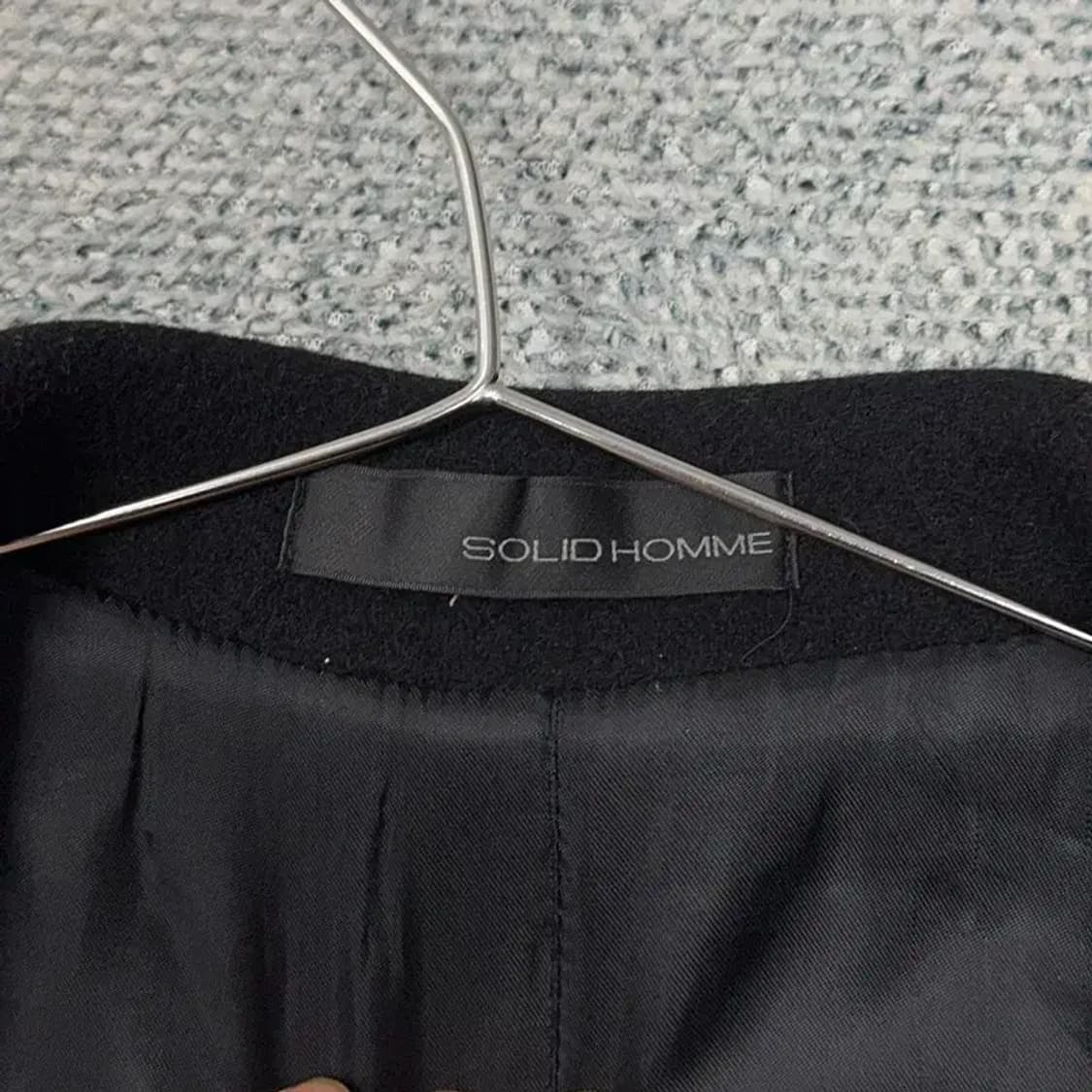 솔리드옴므 블랙 클래식 버튼 울 피 코트 100 상품이미지5