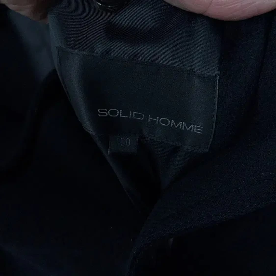 솔리드옴므 블랙 클래식 버튼 울 피 코트 100 상품이미지6