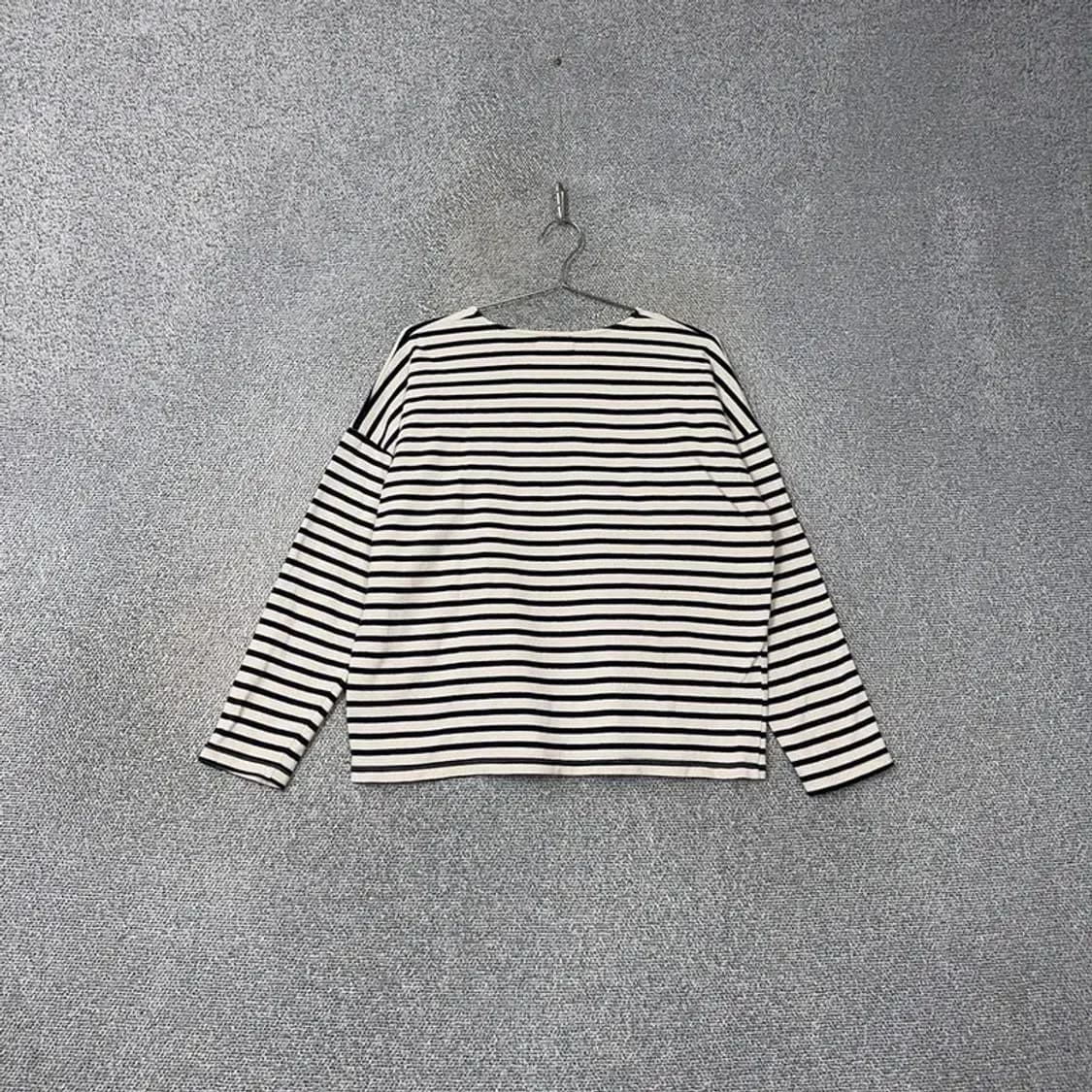 톰보이 스트라이프 흰검 긴팔티 FREE 상품이미지2