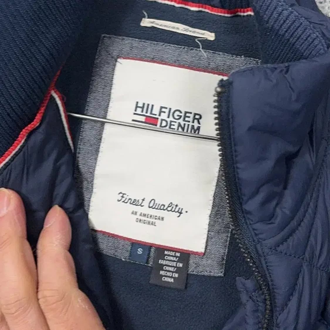 타미힐피거 네이비 로고 패딩 조끼 S 상품이미지5