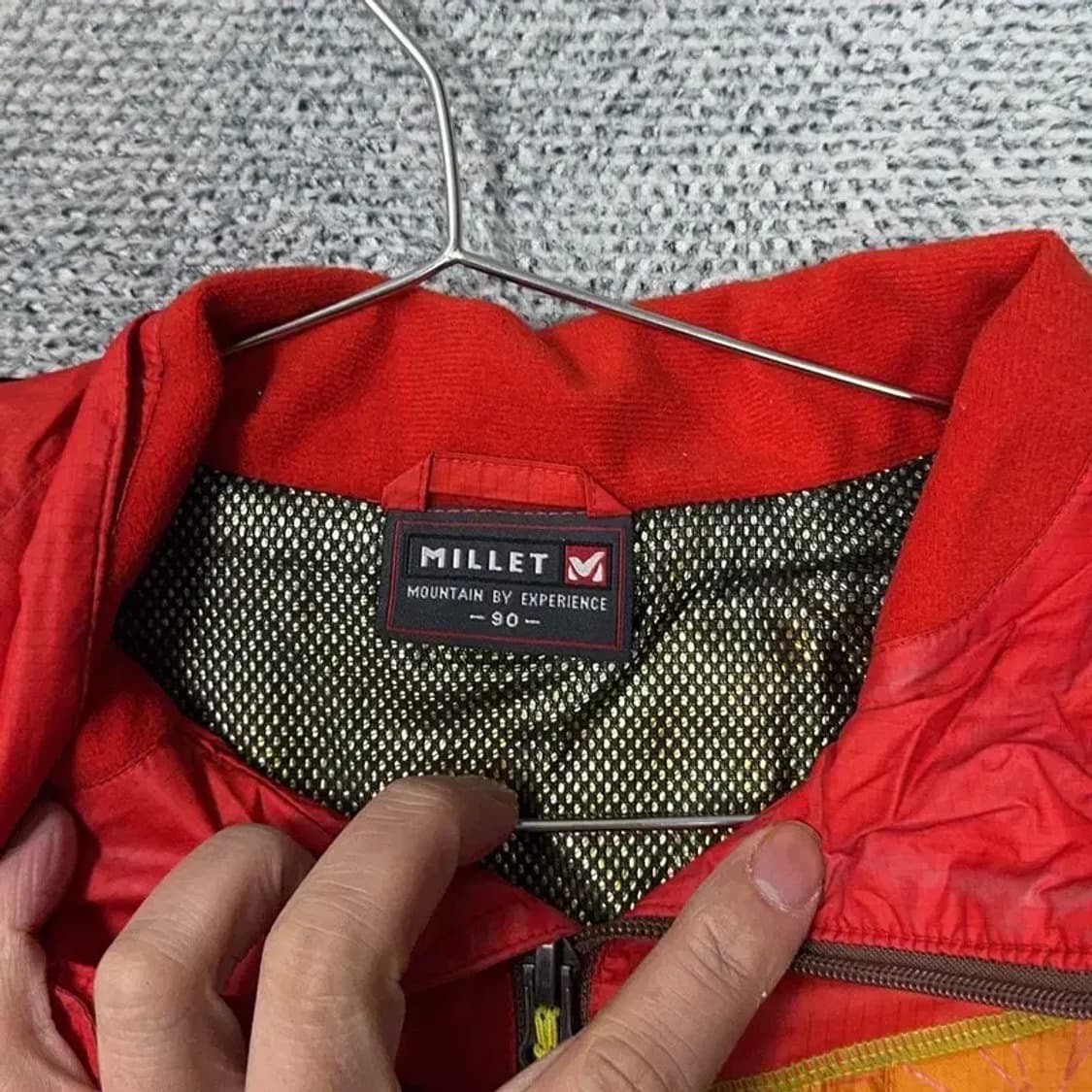 밀레 레드 로고 멀티컬러 기능성 바람막이 S 상품이미지4