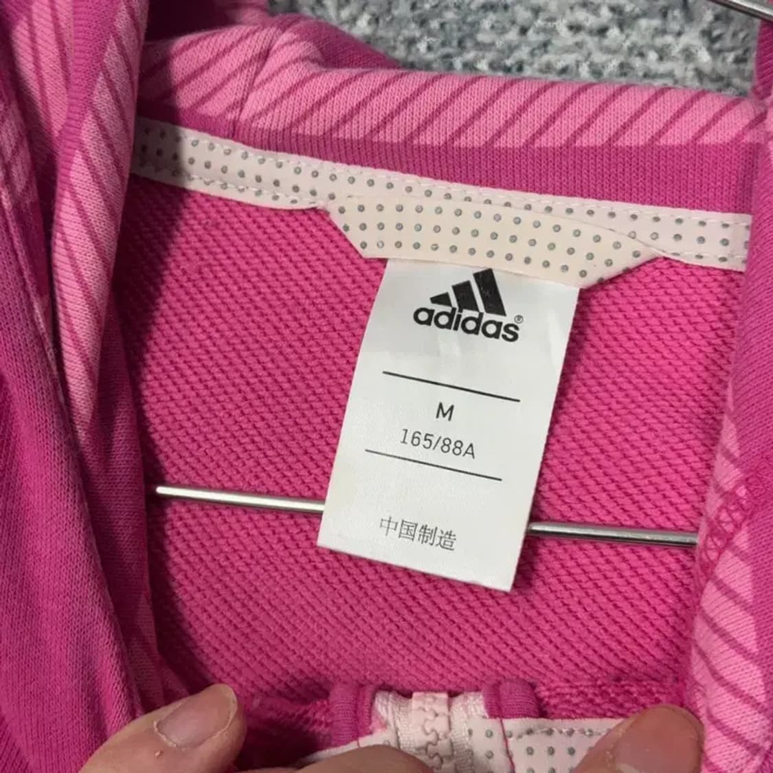 아디다스 핑크 빈티지 프린팅 후드집업 M 상품이미지3