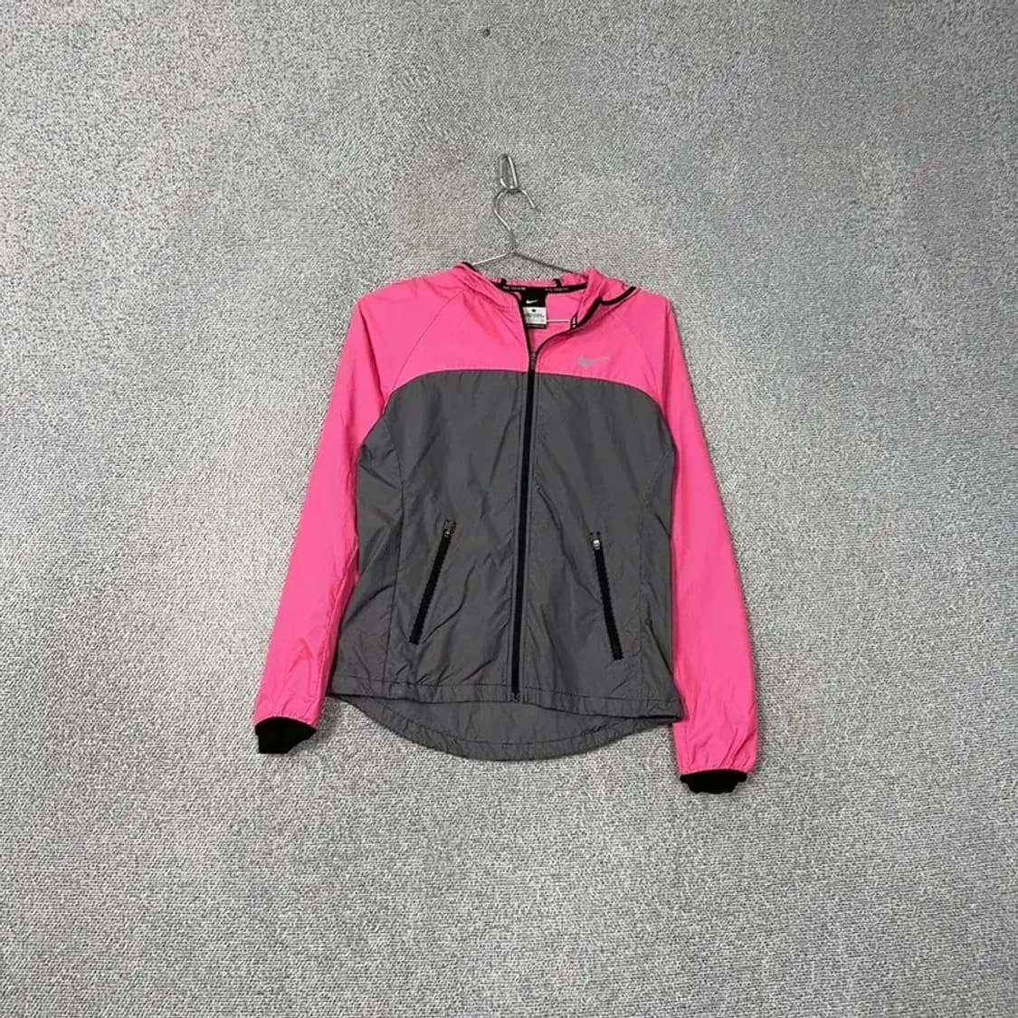 나이키 핑크 그레이 투톤 기능성 러닝 바람막이 S 상품이미지1