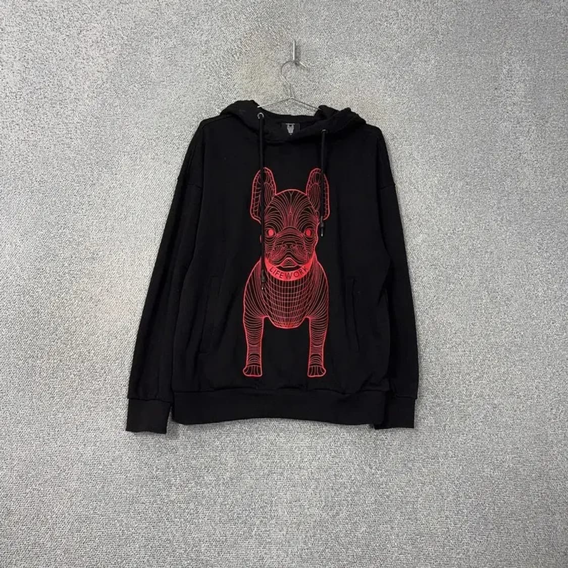 라이프워크 프린팅 블랙 후드티 S 상품이미지1