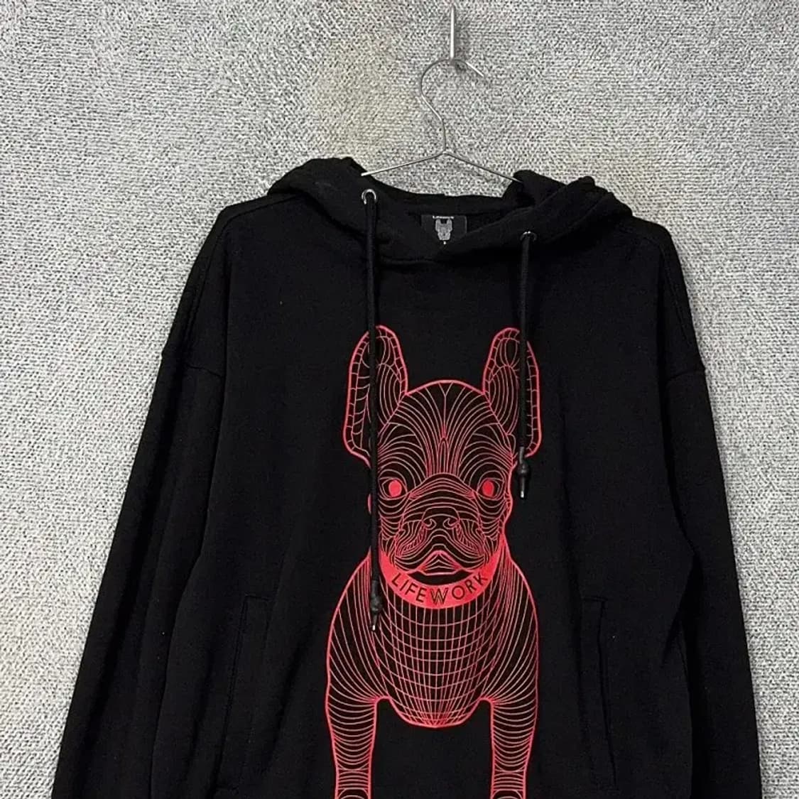 라이프워크 프린팅 블랙 후드티 S 상품이미지3