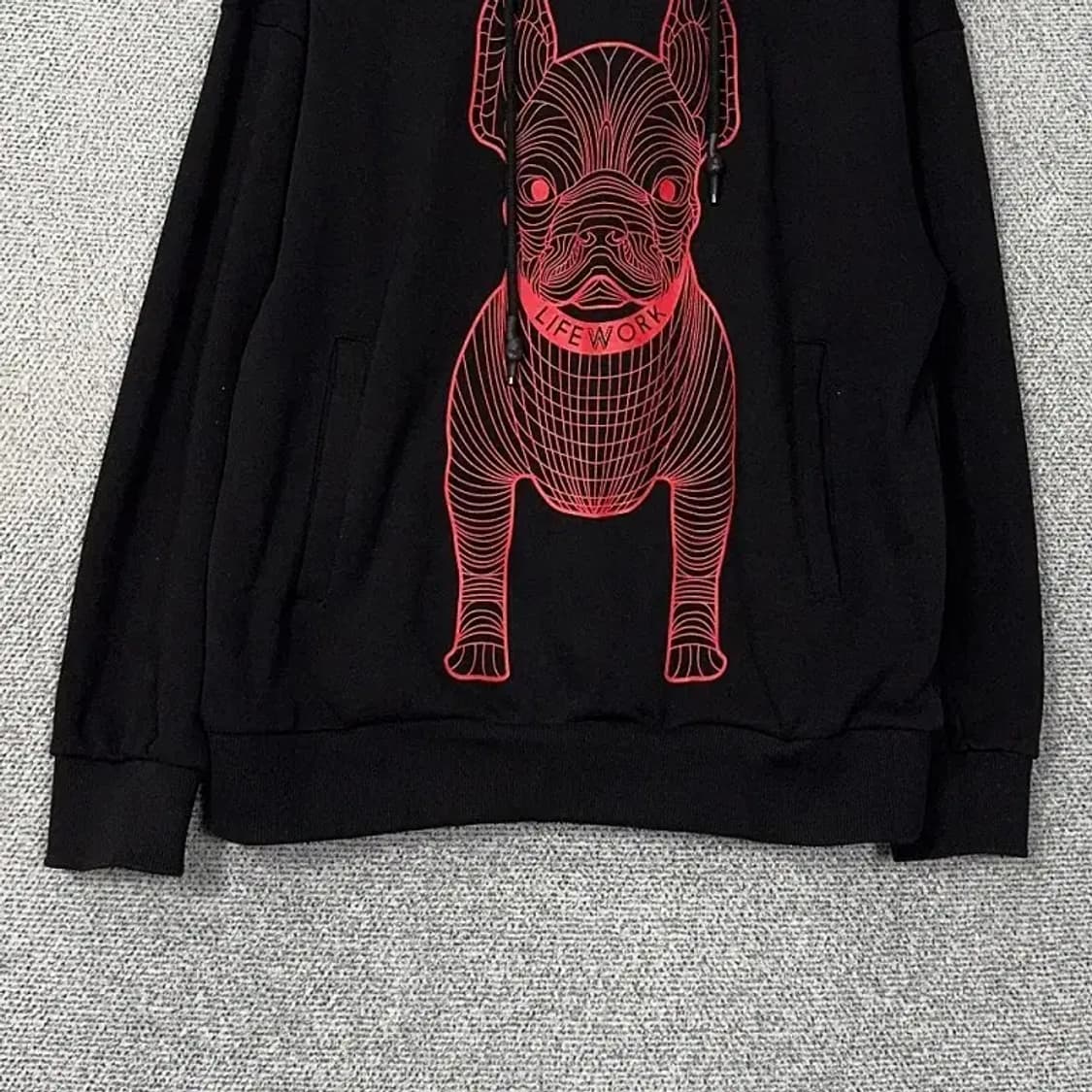 라이프워크 프린팅 블랙 후드티 S 상품이미지4