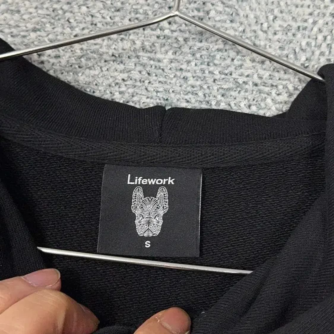 라이프워크 프린팅 블랙 후드티 S 상품이미지5