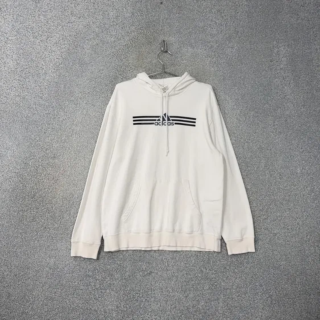 아디다스 프린팅 화이트 후드티 M 상품이미지1