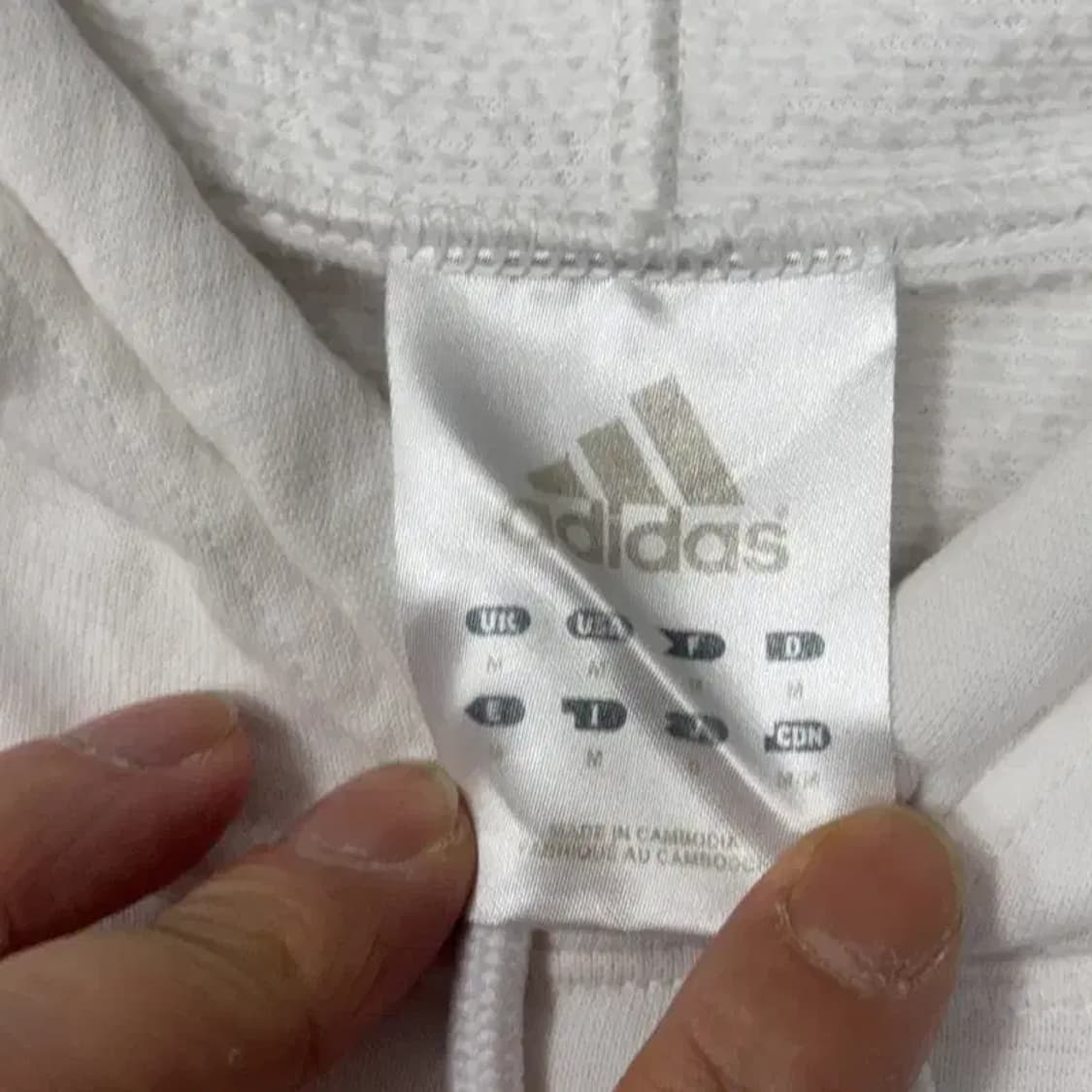 아디다스 프린팅 화이트 후드티 M 상품이미지3