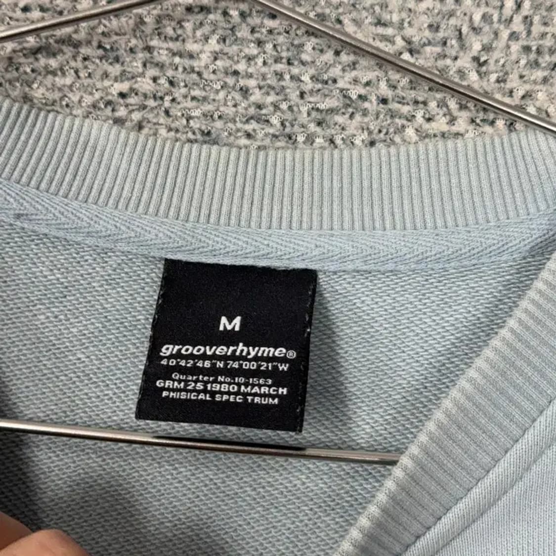 그루브라임 로고 캐주얼 라이트 블루 맨투맨 M 상품이미지3