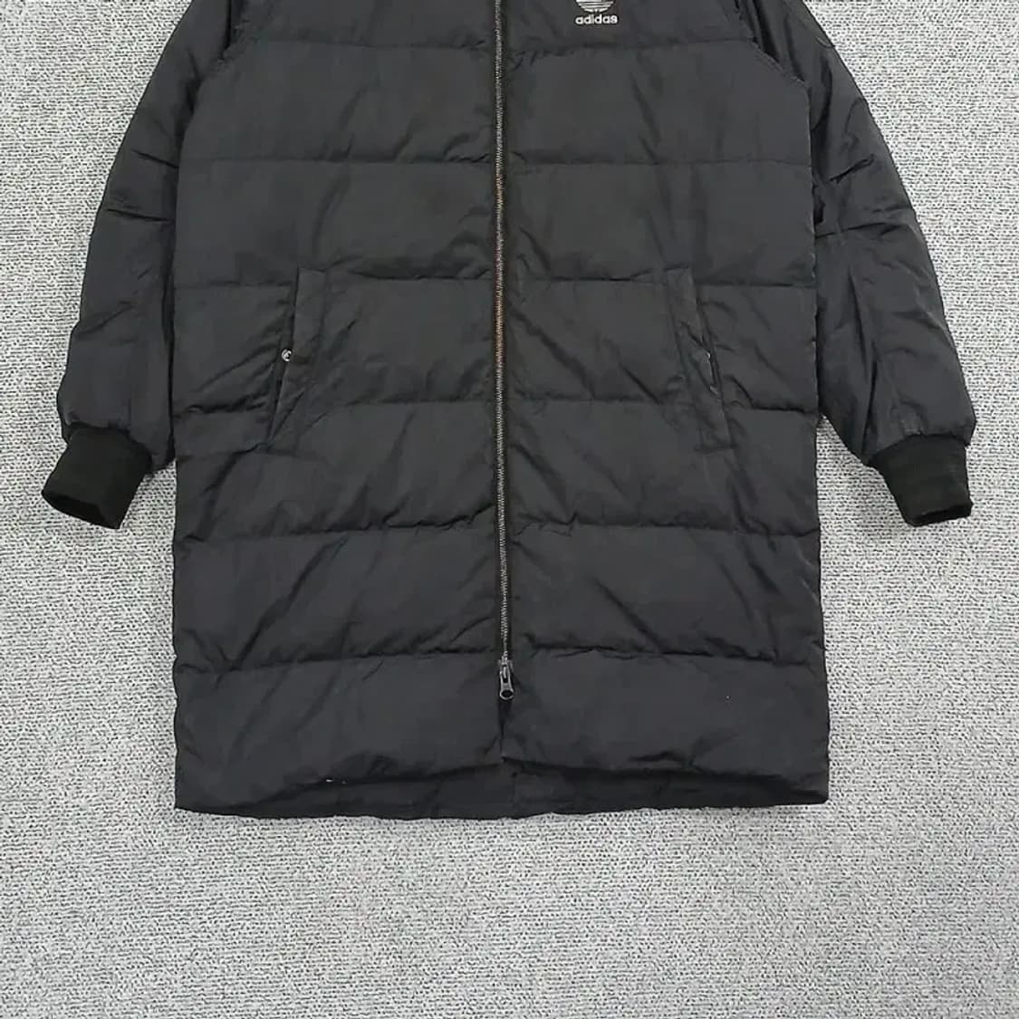 아디다스 불꽃 로고 블랙 덕다운 롱패딩 M 상품이미지4