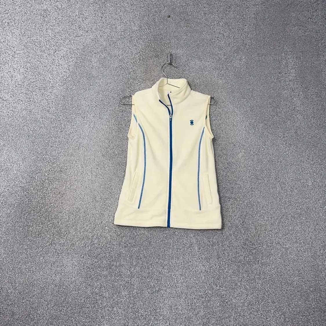 와이드앵글 로고 크림 골프 집업 후리스 조끼 90 상품이미지1