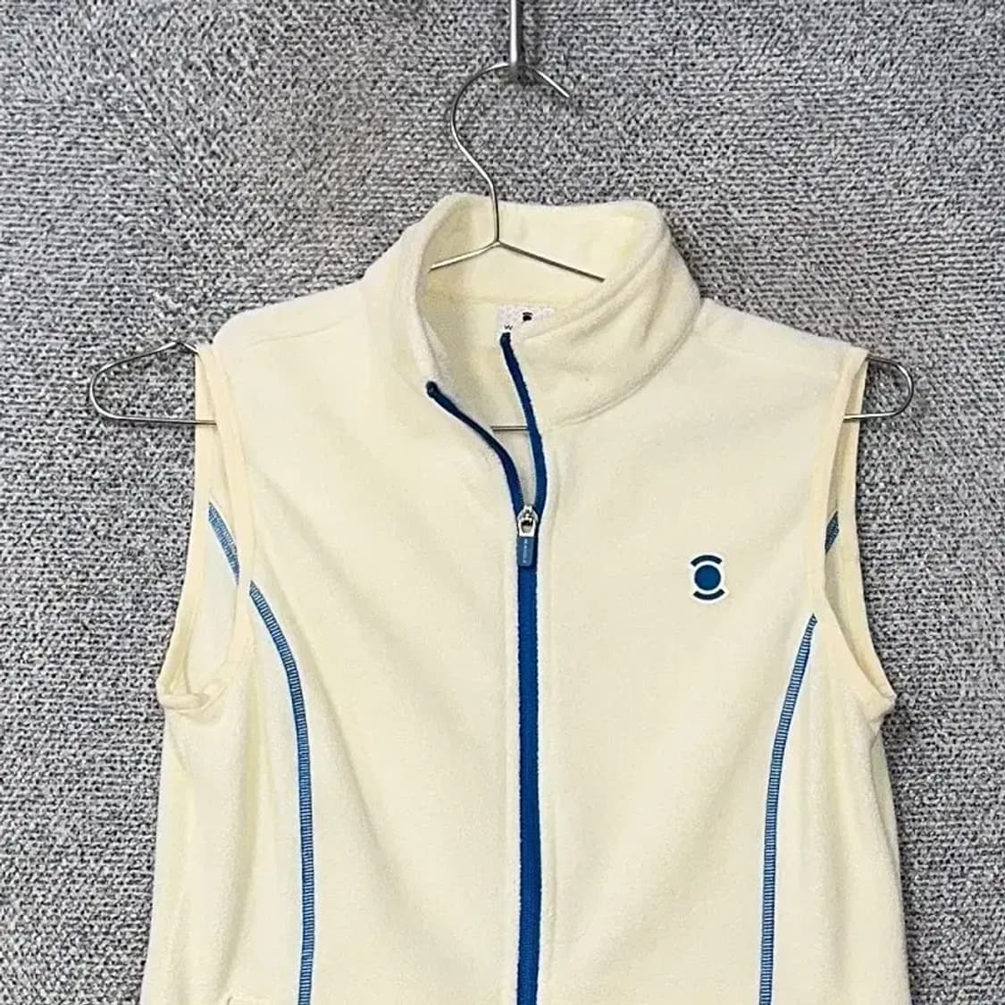 와이드앵글 로고 크림 골프 집업 후리스 조끼 90 상품이미지3