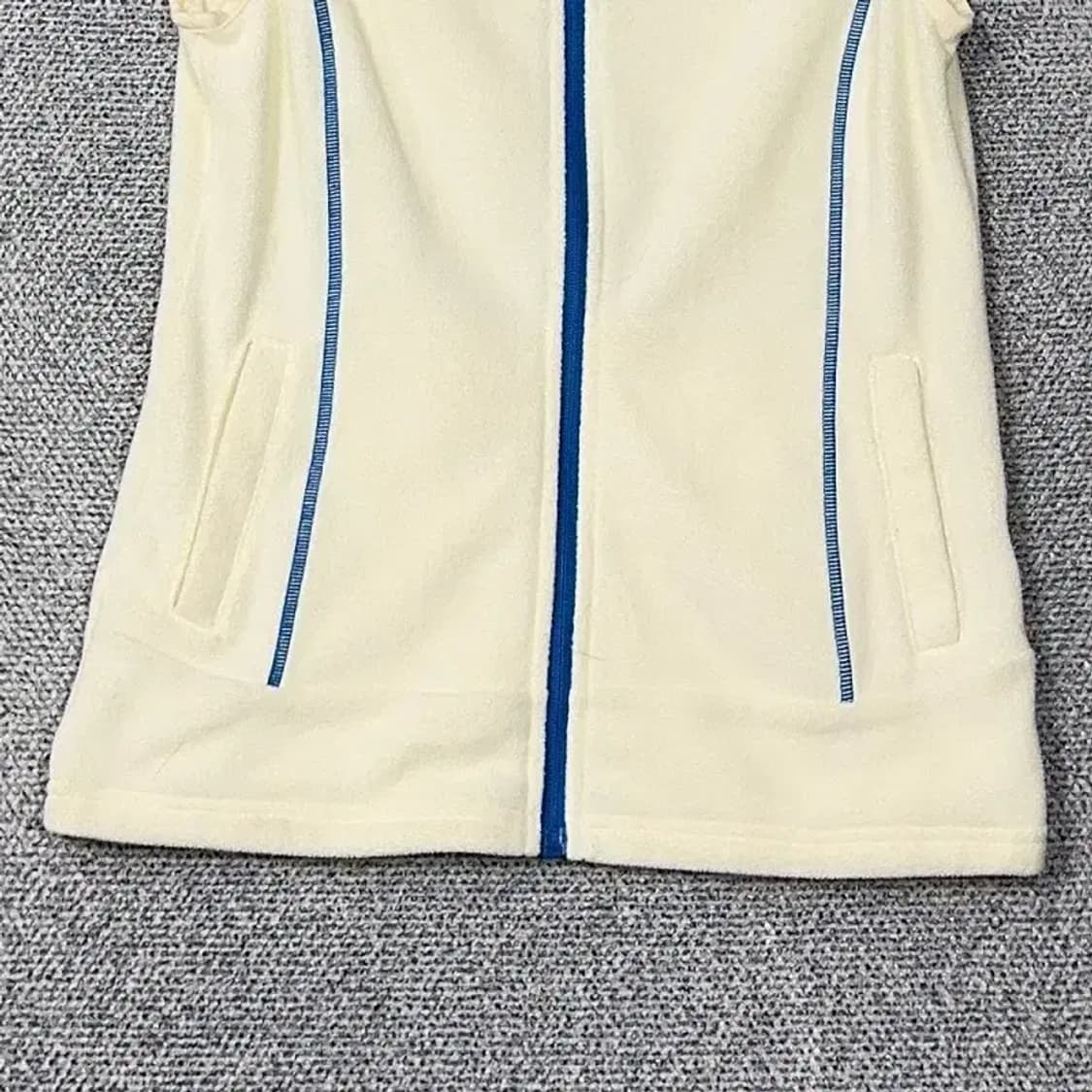 와이드앵글 로고 크림 골프 집업 후리스 조끼 90 상품이미지4
