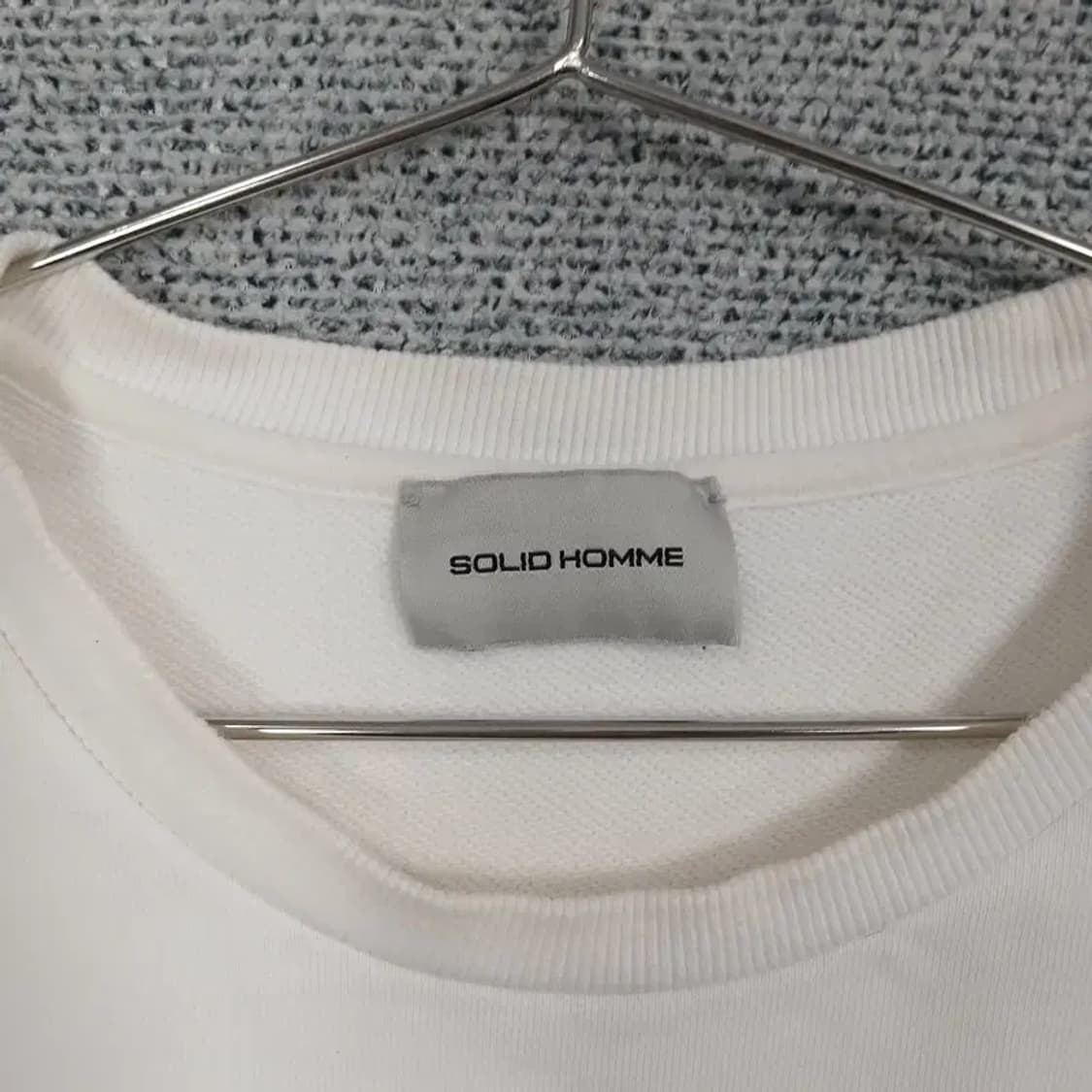 솔리드옴므 프린팅 캐주얼 화이트 맨투맨 105 상품이미지3