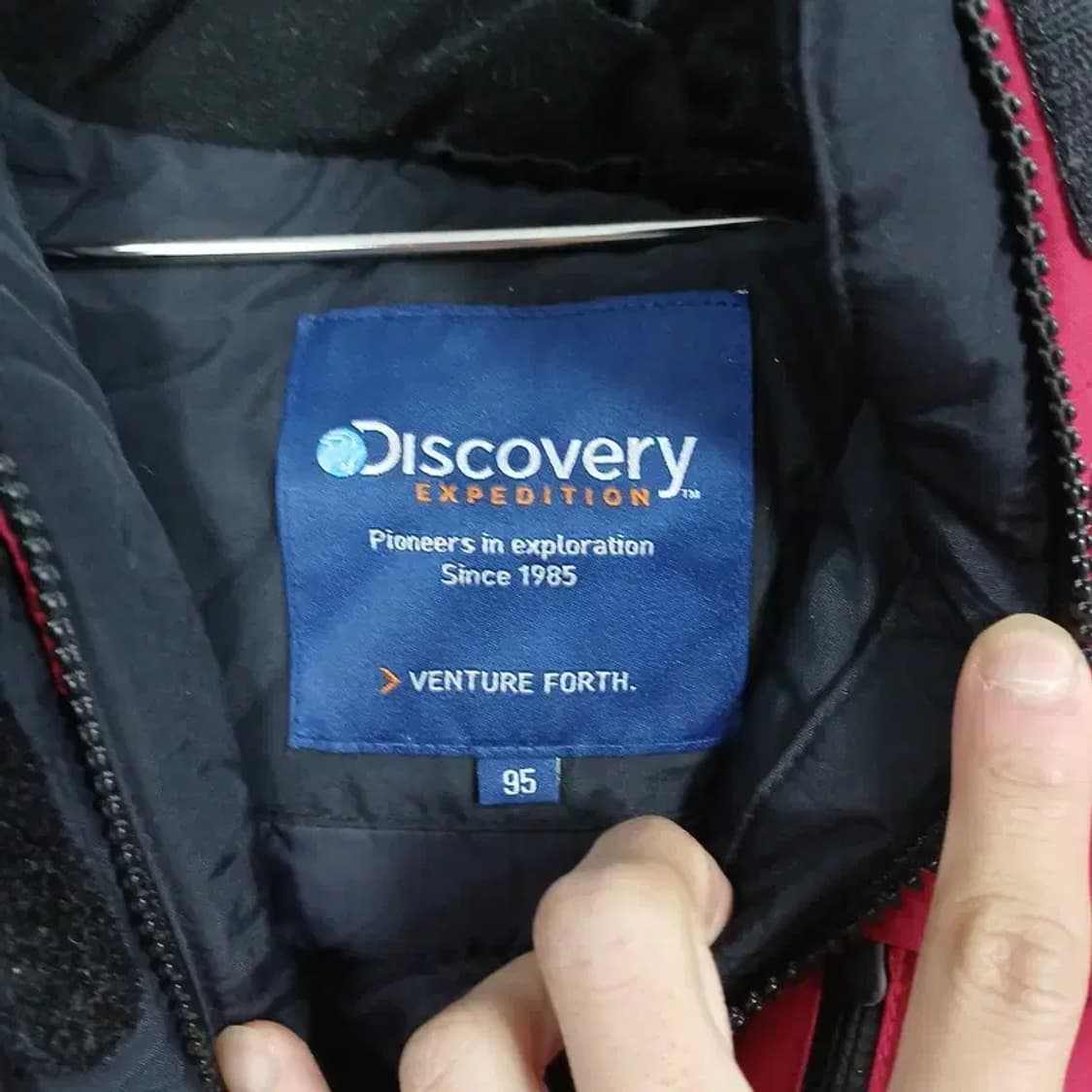 디스커버리 로고 핑크 구스다운 패딩 점퍼 95 상품이미지3