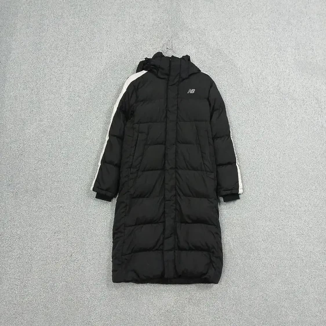 뉴발란스 블랙 로고 덕다운 롱패딩 S 상품이미지1