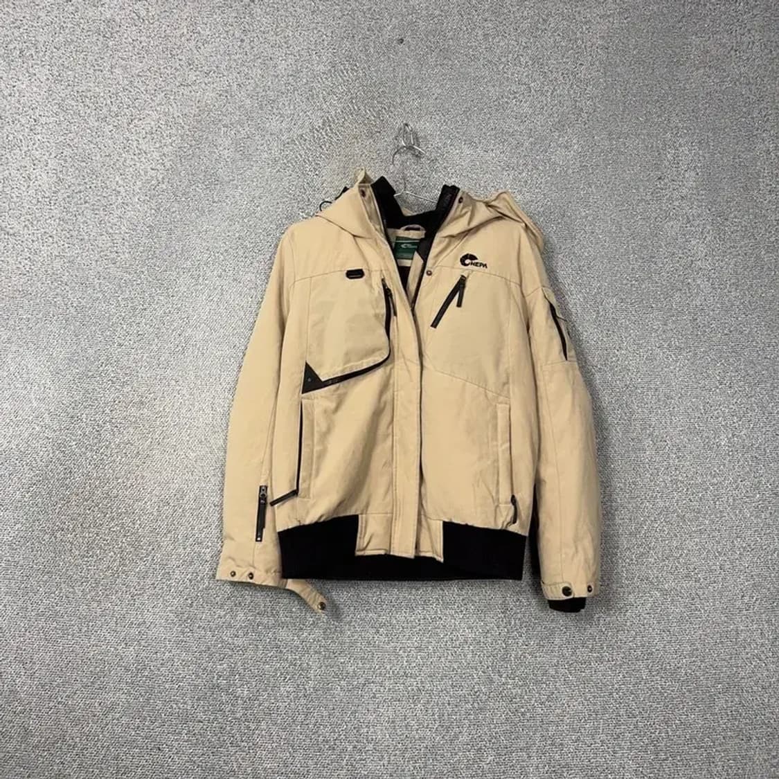 네파 베이지 캐주얼 로고 덕다운 오리털 패딩 점퍼 100 상품이미지1