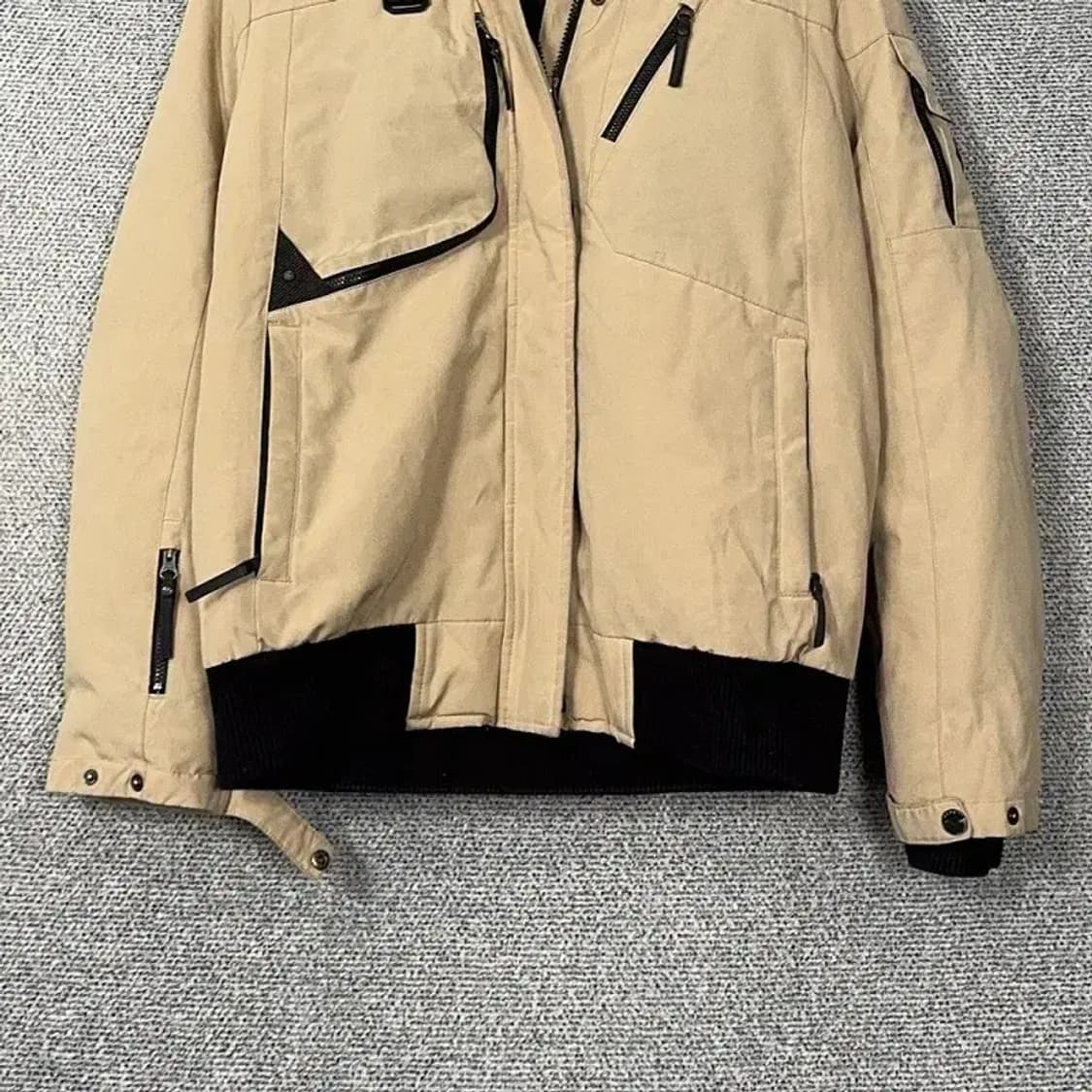 네파 베이지 캐주얼 로고 덕다운 오리털 패딩 점퍼 100 상품이미지4