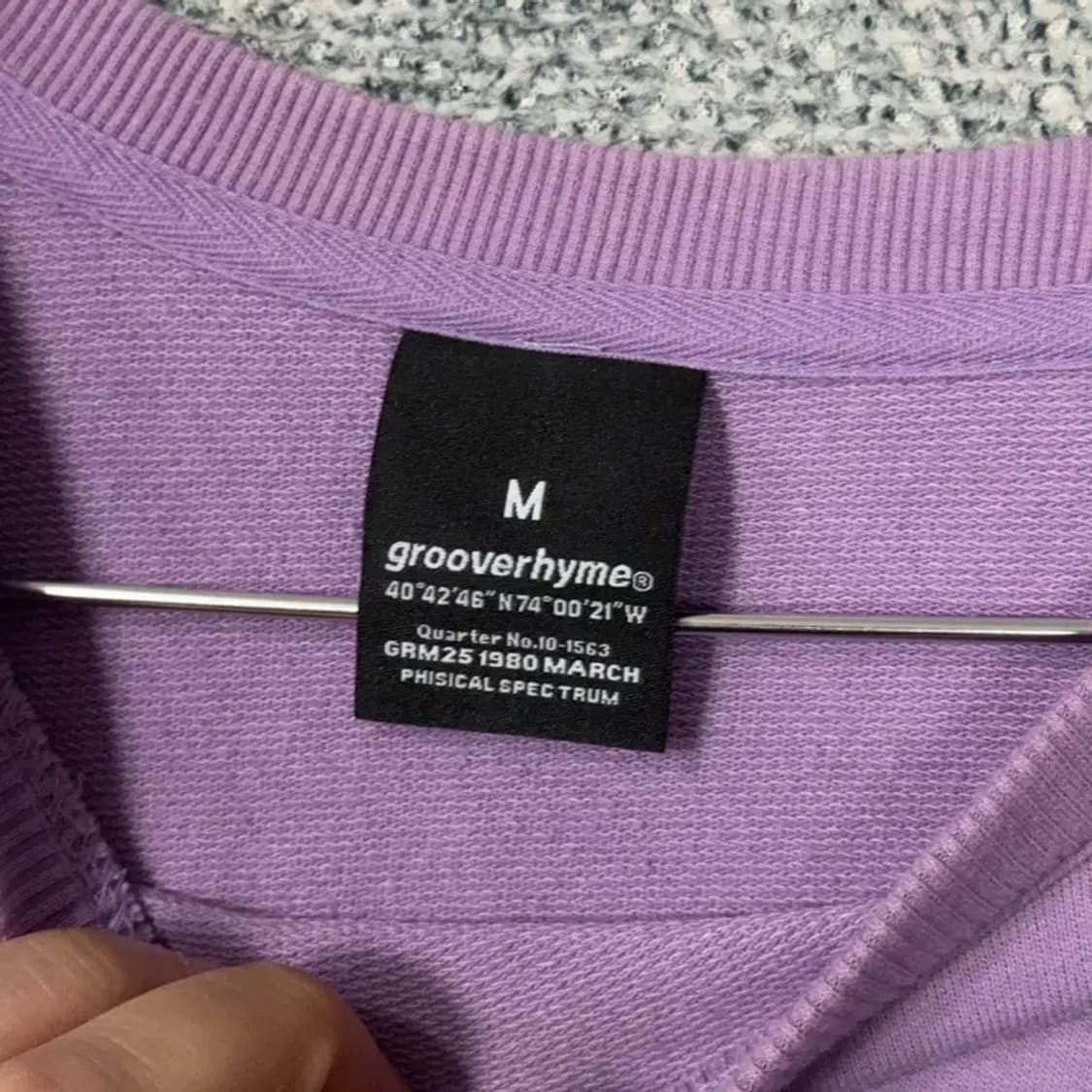 그루브라임 연보라 로고 코튼 긴팔티 M 상품이미지3