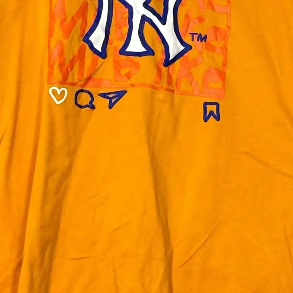 MLB 뉴욕양키즈 프린팅 오렌지 긴팔티 100 상품이미지4