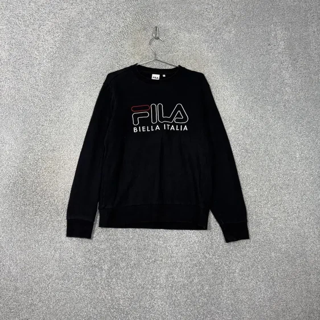 휠라 블랙 로고 캐주얼 코튼 맨투맨 L 상품이미지1