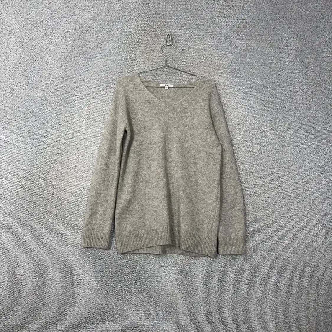 유니클로 그레이 브이넥 오버핏 모헤어 니트 L 상품이미지1
