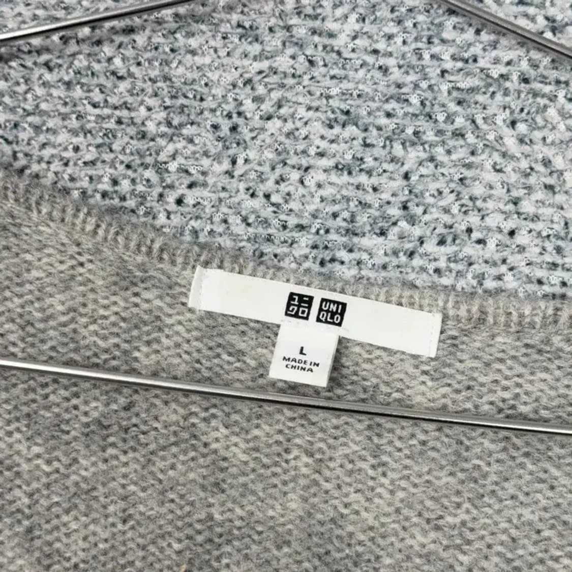 유니클로 그레이 브이넥 오버핏 모헤어 니트 L 상품이미지5