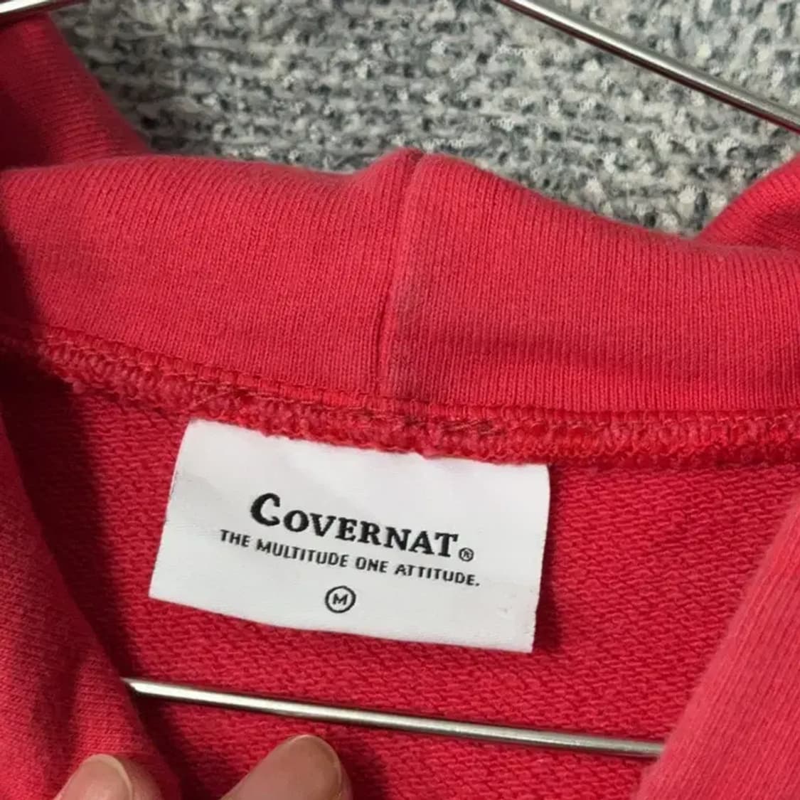 커버낫 로고 캐주얼 레드 후드티 M 상품이미지3
