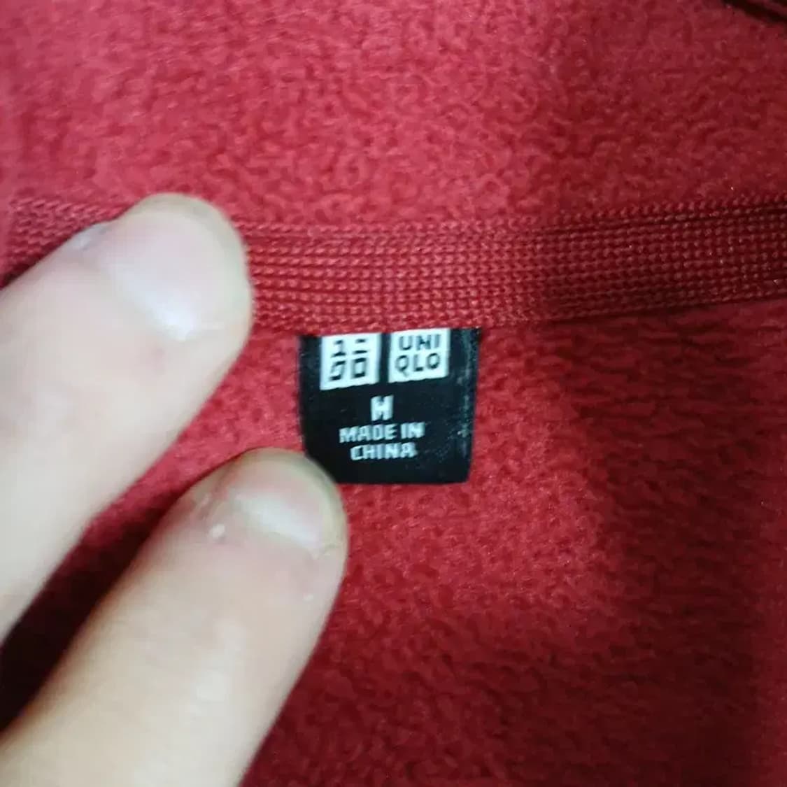유니클로 레드 플리스 후리스 M 상품이미지3